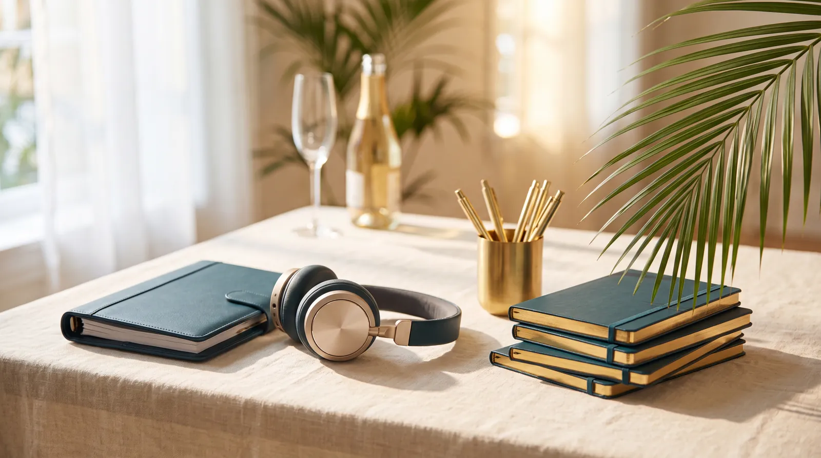 A calm, ordered workspace with a checklist flatlay, the week already handled